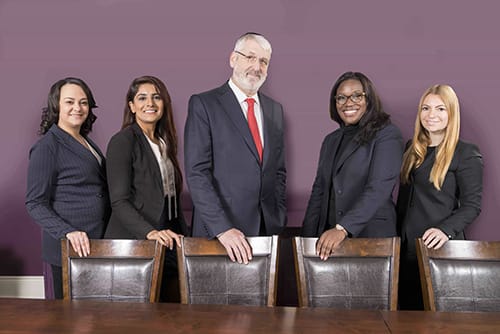 Photo of attorneys Kulbir K. Rahal Vaid, Kimberley Pitre, Gene C. Colman, Gloria Antwi and Jennifer Kirshen